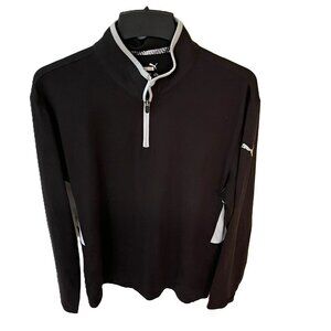 Puma Golf Pro Gamer Black 1/4 Zip Pullover Long Sleeve Shirt Size Large